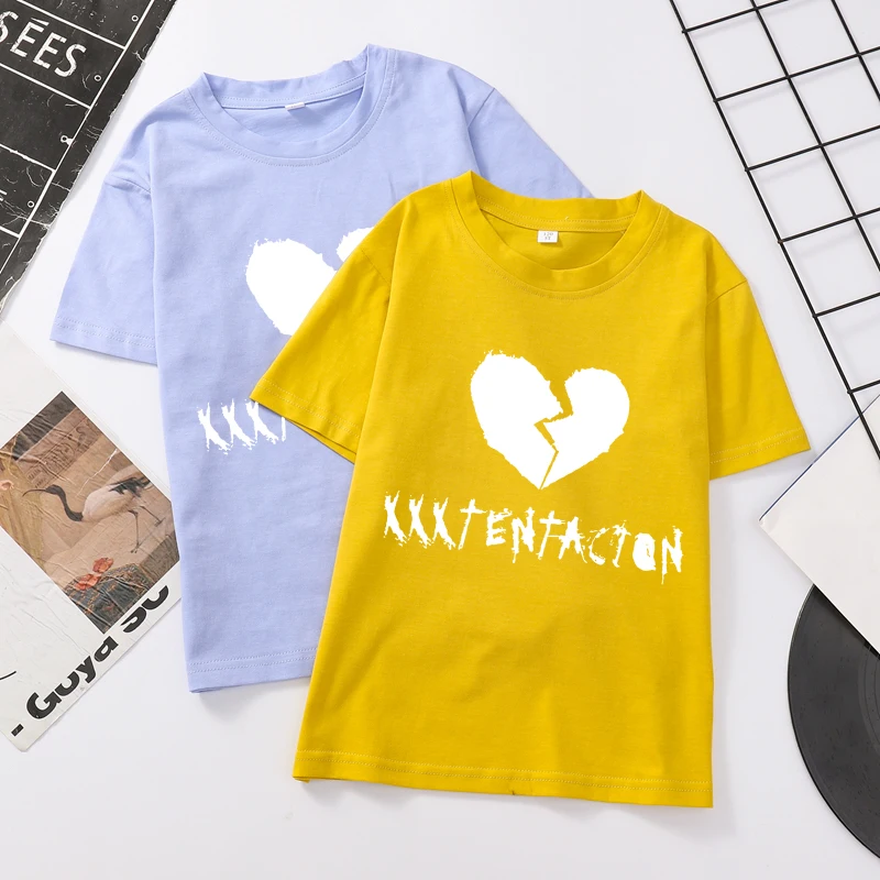 Футболка XXXTENTACION для маленьких мальчиков и девочек Летние повседневные топы с