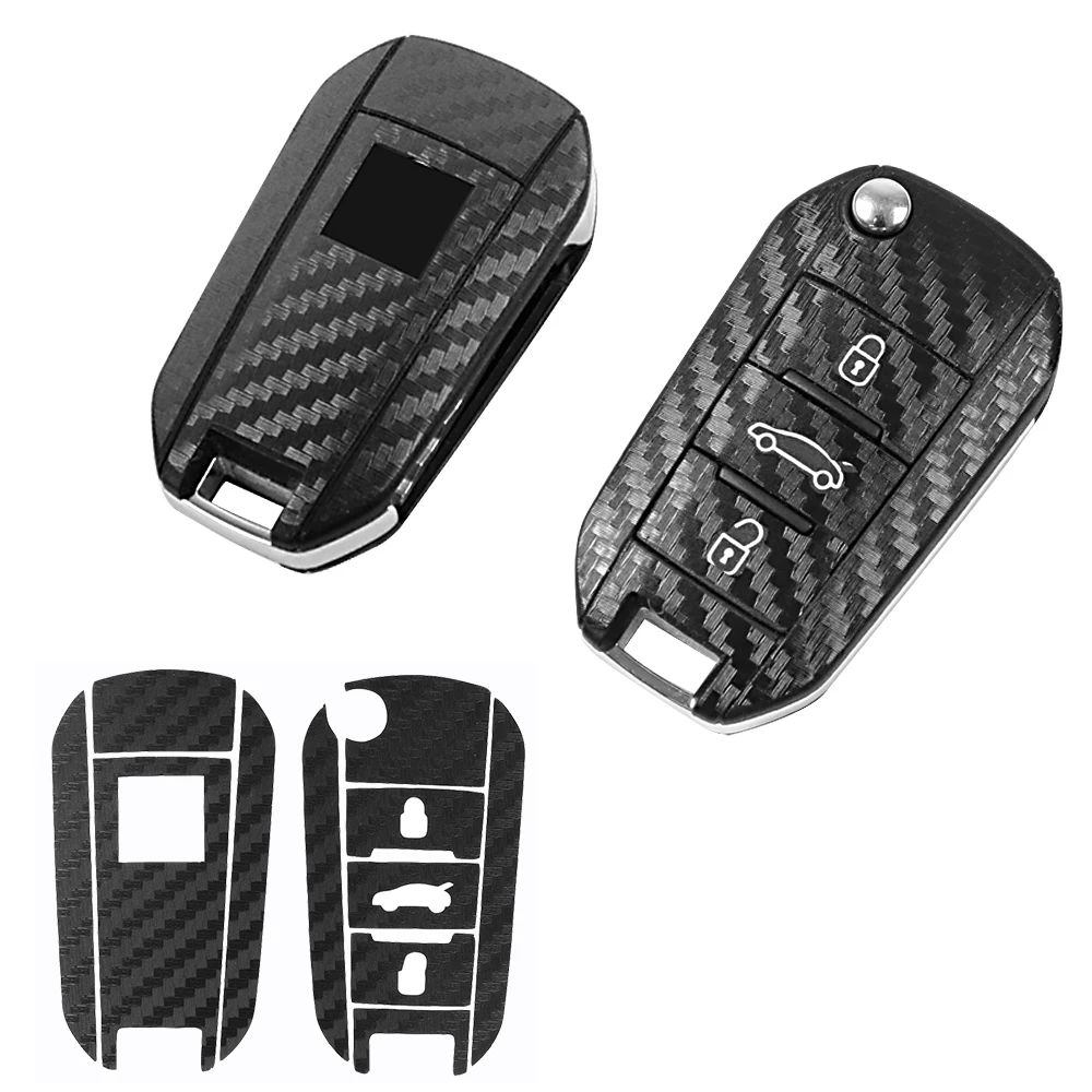 LEEPEE Защитная крышка наклейка украшение ключа автомобиля углеродное волокно на