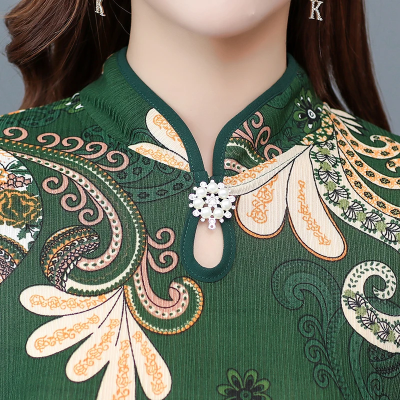Новинка Qipao три четверти женское летнее платье одежда цветочные Чонсам подарок Новогодняя традиционная китайская одежда