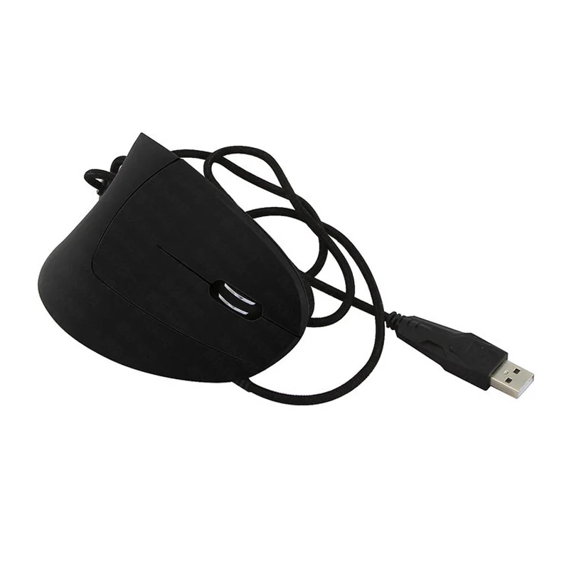 

Black Mouse 6 Buttons Vertical Modes Optical Ergonomic Adjustable USB 800/1200/2000/3200 DPI Suitable