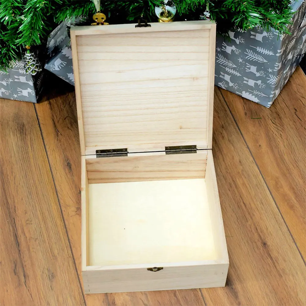 Christmas Gift Box Present Stroage 1pc Wood Wedding Birthday Gifts for Children ChristmasTreat | Дом и сад
