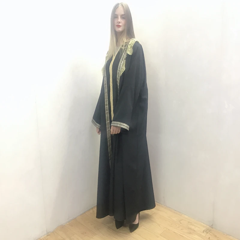 F910Arabic abaya Dubai turban 2021 long sleeved abaya Moroccan Arabic Islamic dress kimono Djellaba Muslim women