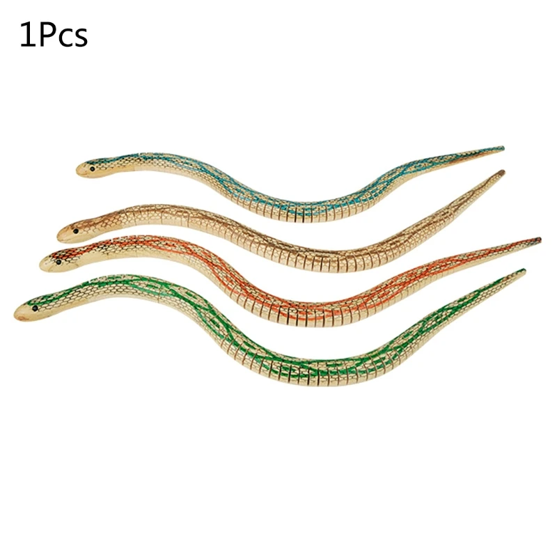 

1PC TerriblePrank Pet Joke Garden Props Small Wiggle Wooden Snake Trick Toy for Children Kids Random Color Funny Novelty Toys