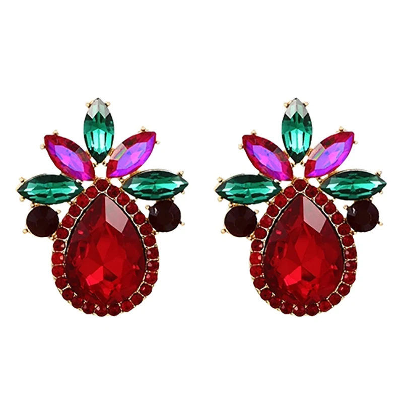 

Женские серьги-гвоздики ZHINI в стиле панк с большими капельками, простые очаровательные Разноцветные серьги-гвоздики с кристаллами, ювелирн...