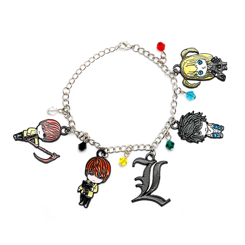 Anime Death Note Yagami Light Charm Bracelet High Quality Fashion Jewelry Cosplay Metal Cartoon Woman Girl Boy Gifts