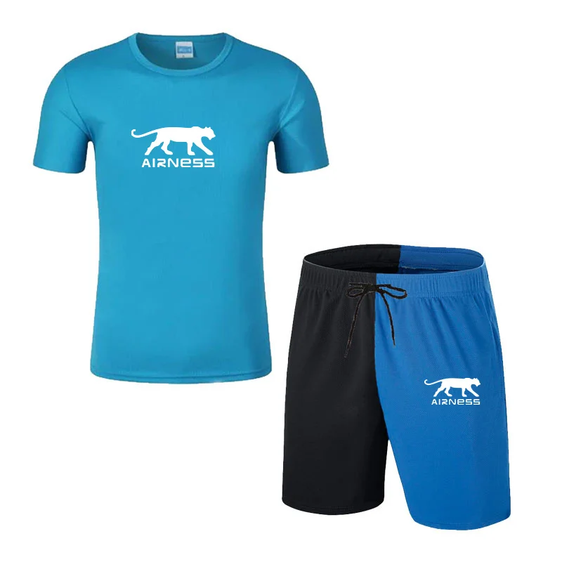 

New Men's Sportswear 2021 Summer Two-Piece Men's Short-Sleeved T-Shirt Top Shorts Suit Men's Sportswear Fitness Running Clothes