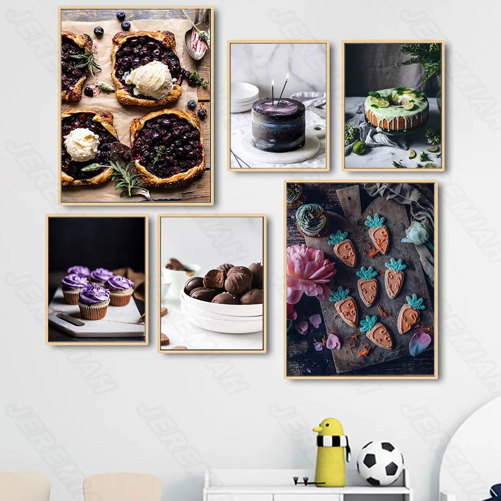 

Gourmet Cake Letter Poster Nordic Style Wall Art Canvas Print Painting Modern Living Room Decoration