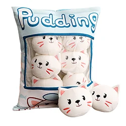 Cat no wash label Пудинг свинья кошка плюшевые животные шары мешок закуски игрушка плюши подушка в виде еды свинья котенок мягкие Кляпы в форме шариков пудинг мешок утешительная игрушка - Цвет: Cat no wash label