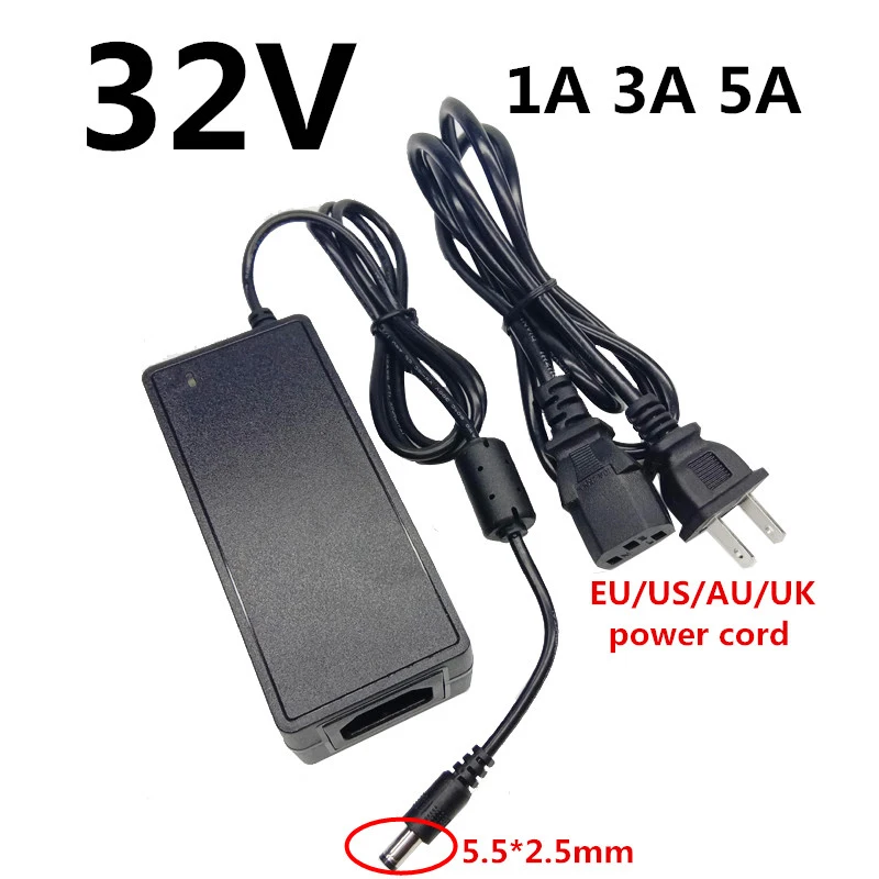AC 100-240V AC в DC адаптер питания 32 вольт ac dc адаптер 32 V 1A 3A 5A EU US UK AU Штекер 5,5 мм x 2,5 мм переключение