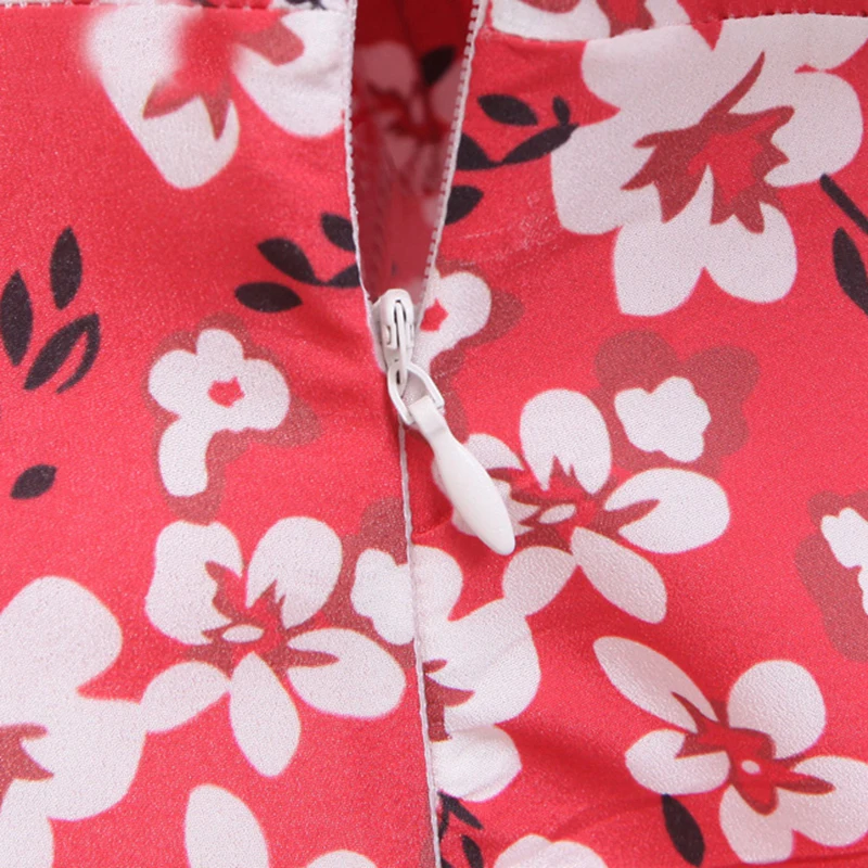 

2021 Summer Ladies Mini Dress Women Flowers Print Dress V Neck Short Sleeve Vestidos