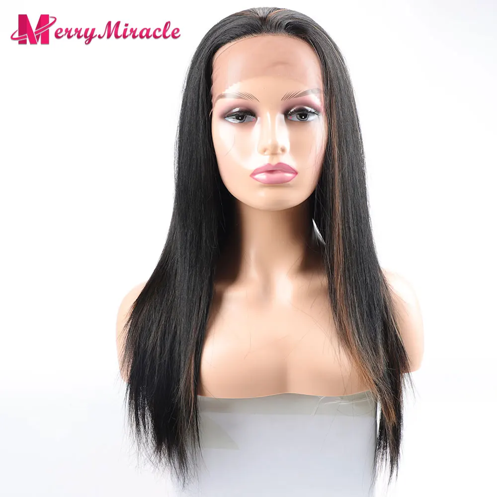 

Mix Color Synthetic Lace Front Wig Long Silky Straight Synthetic Wigs for Black Women Heat Resistant Futura Fiber Hair Wigs