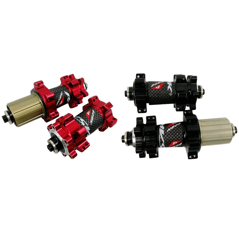 

2set PASAK Sealed Front2 Rear4 Bearing MTB Mountain Bike Hub 9mmQR Thru Axle 24 Holes Disc Brake Bicycle Hub-Black/Red