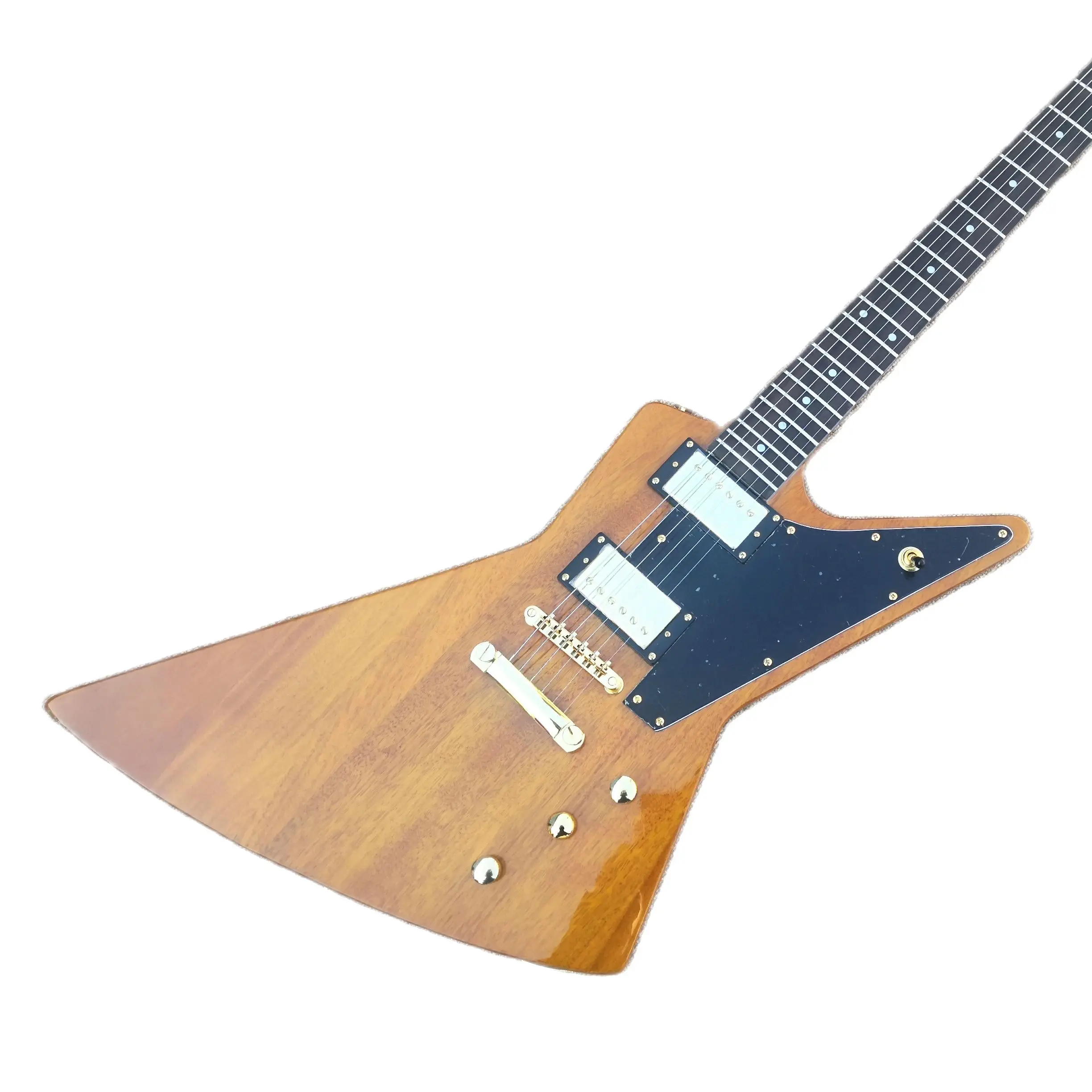 

custom 6 string guitar,irregular guitar,transparent yellow,mahogany body ,tremolo bridge HH pickups,spider inlay