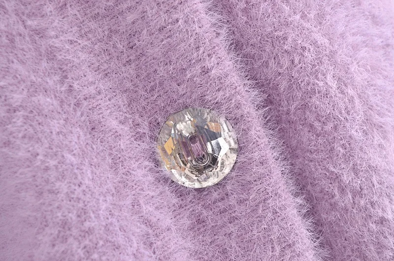 2021 Vintage Shaggy Korea Style Black Cardigan Furry Single-breasted Button Tank Top Knitted Sweater Jumper 1 Set |