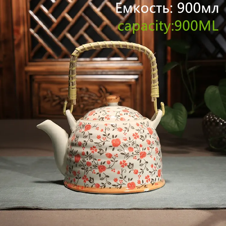 Керамический чайник, кухонный вареный чай, керамический чайник, фарфоровый чайник, много цветов на выбор - Цвет: as picture color
