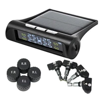 1set car tpms tire pressure monitoring system solar with external and internal sensors real time display 6 alarm modes