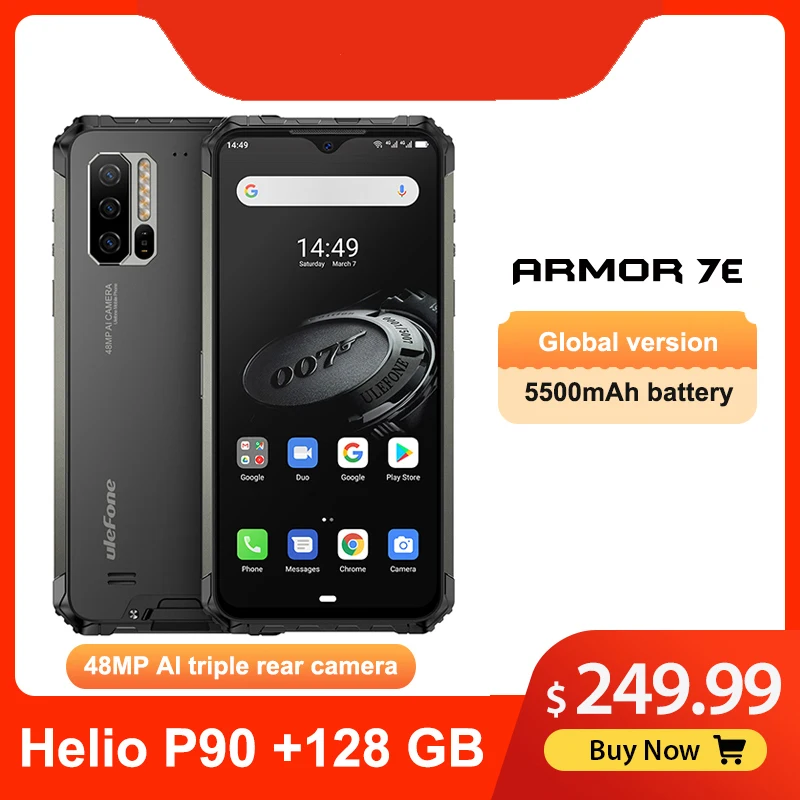 Ulefone Armor 7E 6 3 &quotIP68 прочный водонепроницаемый мобильный телефон Helio P90 Octa Core 4 Гб 128