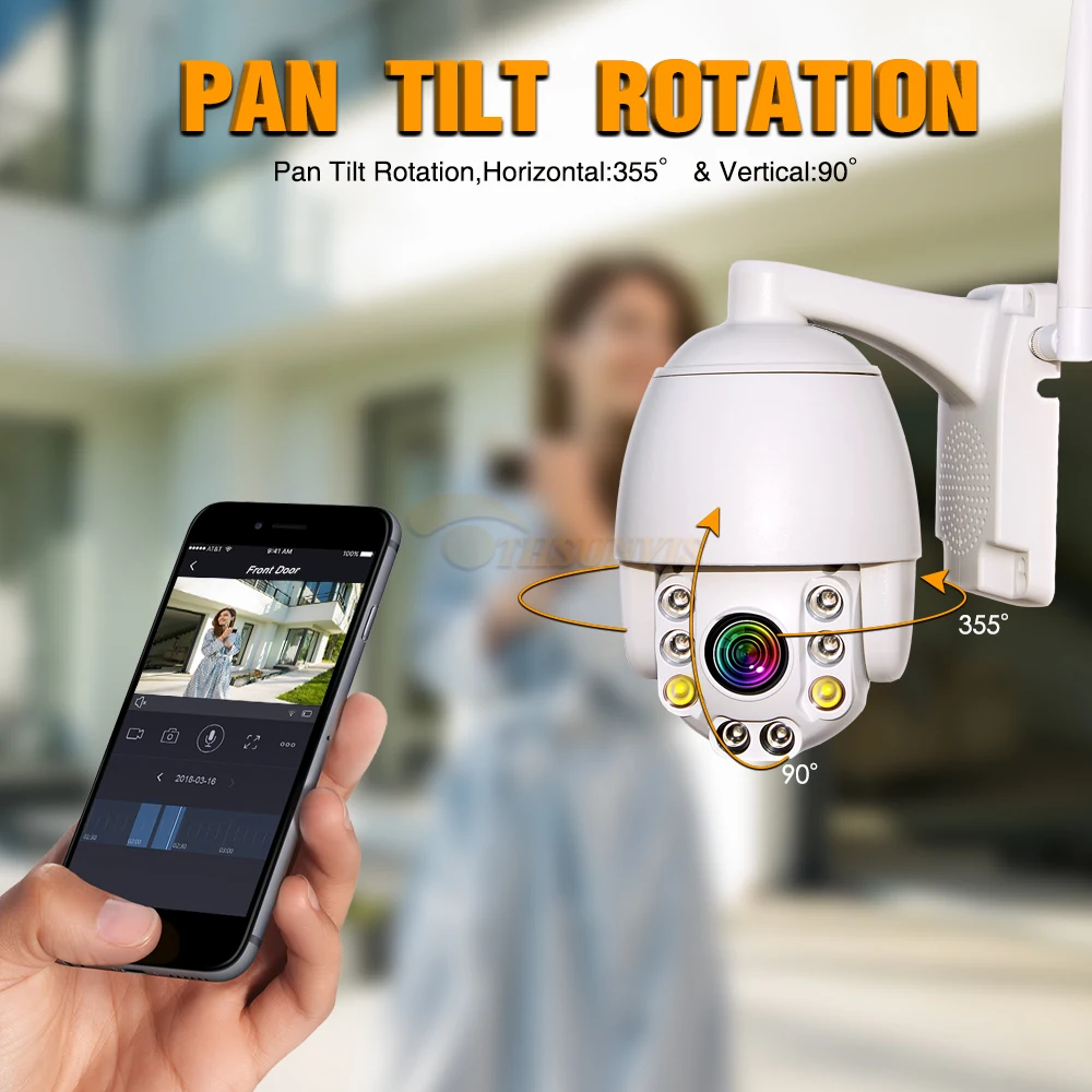 Мини Wi-Fi PTZ IP-камера 1080P 5MP Super HD 5X оптический зум двухстороннее аудио беспроводная