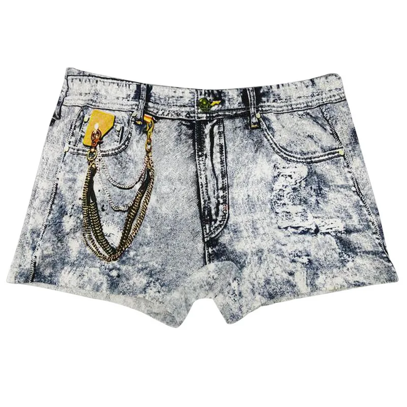 Disputent 2019 мужские боксеры джинсовые дышащие хлопковые шорты Высокие эластичные