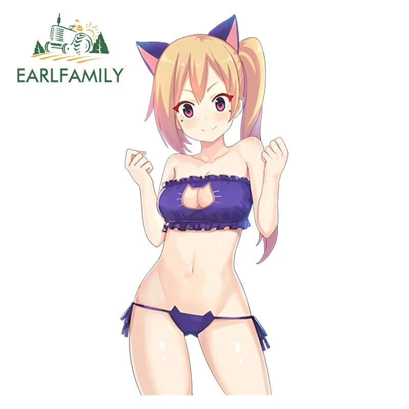 EARLFAMILY, мультяшная красота, авто стиль, сексуальная девушка, аниме, автомобильная Наклейка на окно, бампер, мотоцикл, наклейка, водонепроницаемая, автомобильная наклейка