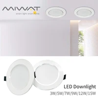 led downlight 3w 5w 7w 9w 12w 15w round recessed lamp 220v 230v 240v led bulb bedroom kitchen indoor led spot lighting