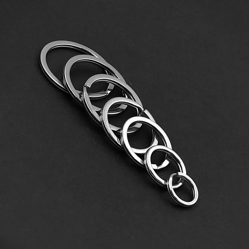 

10pcs/lot 15/20/25/28/30/32/35mm Stainless Steel Hole Key Ring Key Chain Women Steel Round Split Cute Keychain Gifts For Men