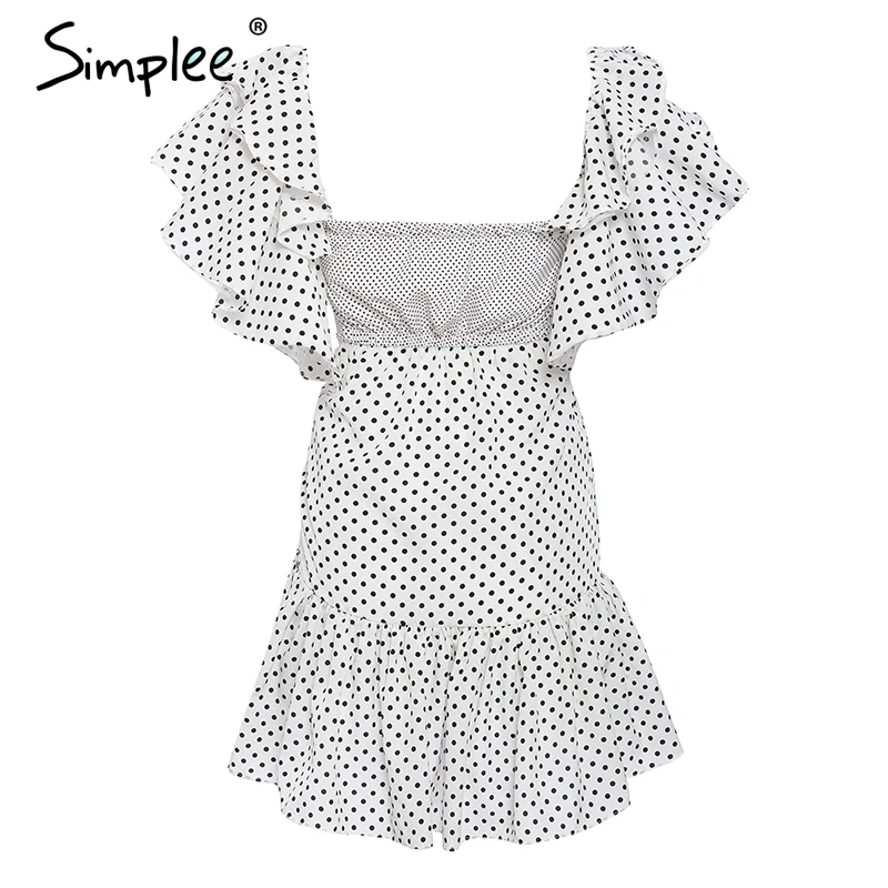 Женское платье Simplee с квадратным вырезом 2019 летние женские короткие вечерние