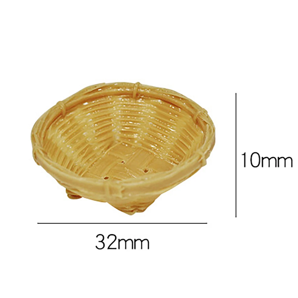 

1Pcs 1/12 Dollhouse Miniature Accessories Mini Resin Basket Model Simulation Toys for Doll House Decoration