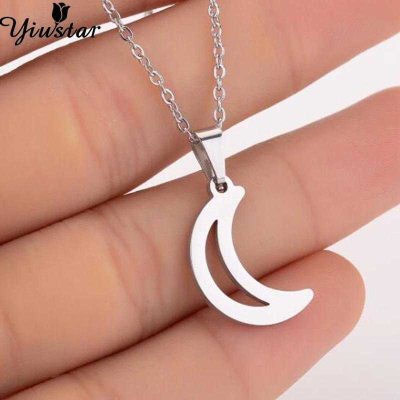 Женское колье с полумесяцем Yiustar из нержавеющей стали полым ювелирные