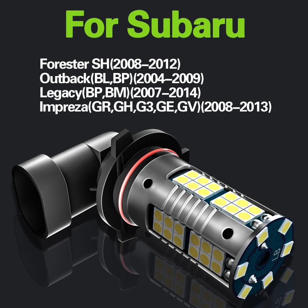 2 шт. светодиодные противотуманные фары Canbus 9006 HB4 для Subaru Forester 2008-2012 Outback 2004-2009 Legacy