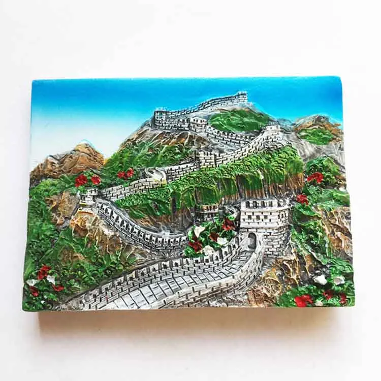 

QIQIPP China Badaling Great Wall Three-dimensional Scenery Tourist Souvenir Magnetic Fridge Sticker Creative Hand Gift.