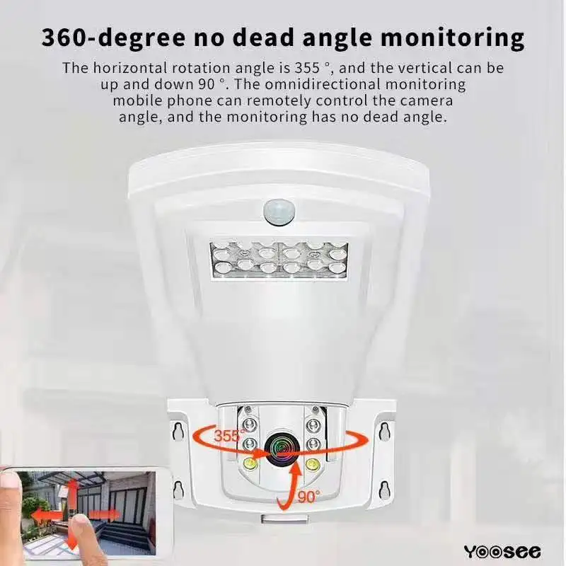 2MP 1080P Беспроводная PTZ ip-камера, лампа обнаружения движения, светильник для двора, светящийся светильник, сигнализация, камера наблюдения