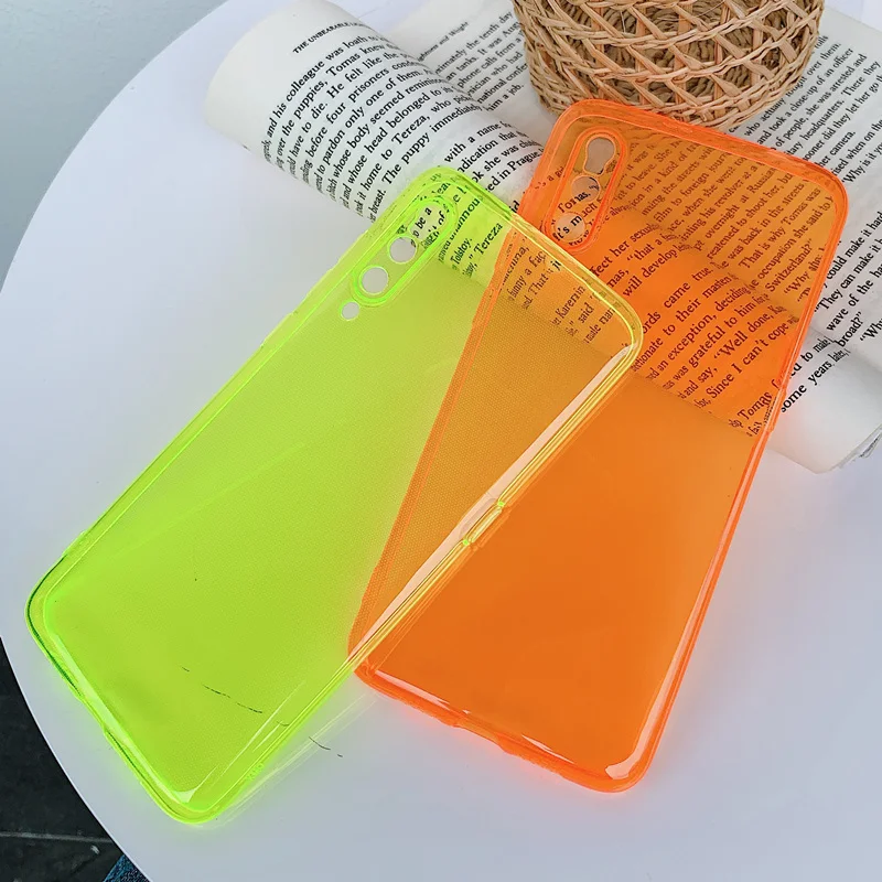 Неоновый флуоресцентный чехол для телефона Xiaomi Mi 10 Pro 9 8 CC9 Redmi K30 K20 Note 7 Яркий