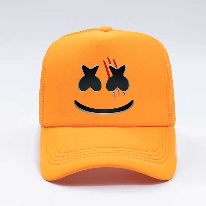 Pure orange Хлопковые сахарные шляпы Marshmello Dj периферийная бейсболка Солнцезащитная Черная кепка поло шляпы bone avicii хип-хоп casquette gorras - Цвет: Pure orange