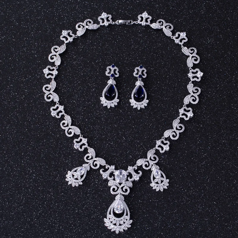 Женский высококачественный Ювелирный Комплект из белого золота Нигерии для