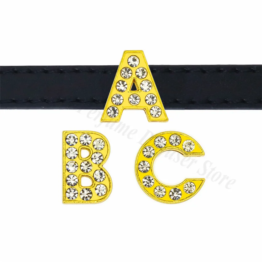 26 шт./лот 8 мм Подвески в виде букв золотого цвета для изготовления браслетов