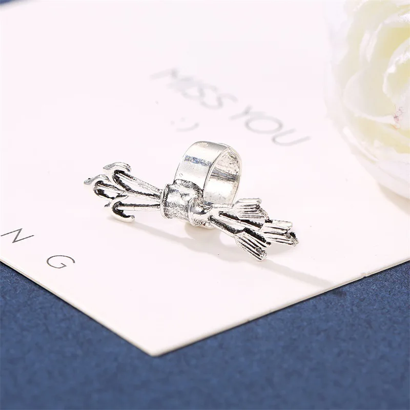 Новые модные серьги манжеты с перьями и стрелками пара сережек серебряного цвета