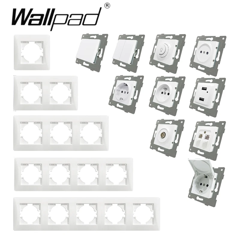 1 переключатель Wallpad 110-250 В Белый Элегантный Пластиковый ЕС Европейский стиль с