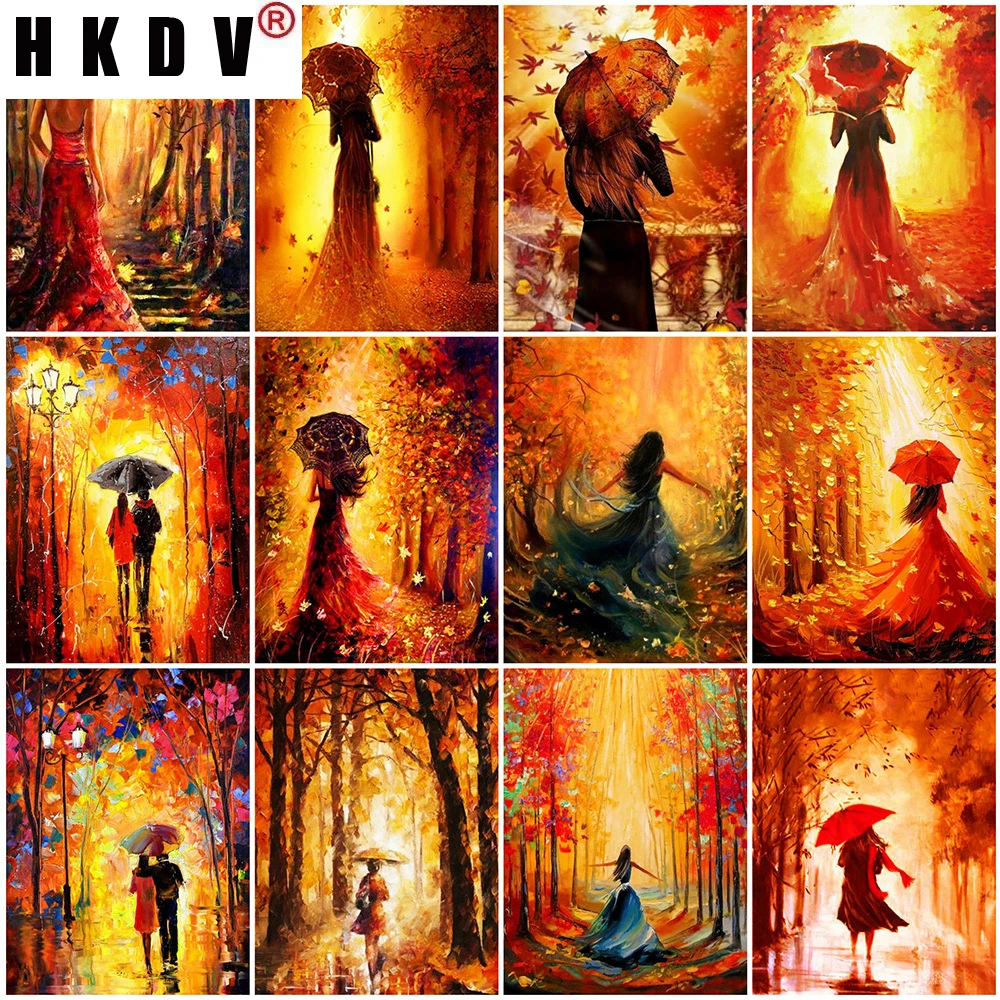 

HKDV 5D Diamond Painting Full Square Autumn Pictures Of Rhinestones Diamond Embroidery Girl Cross Stitch Mosaic Crafts Kit