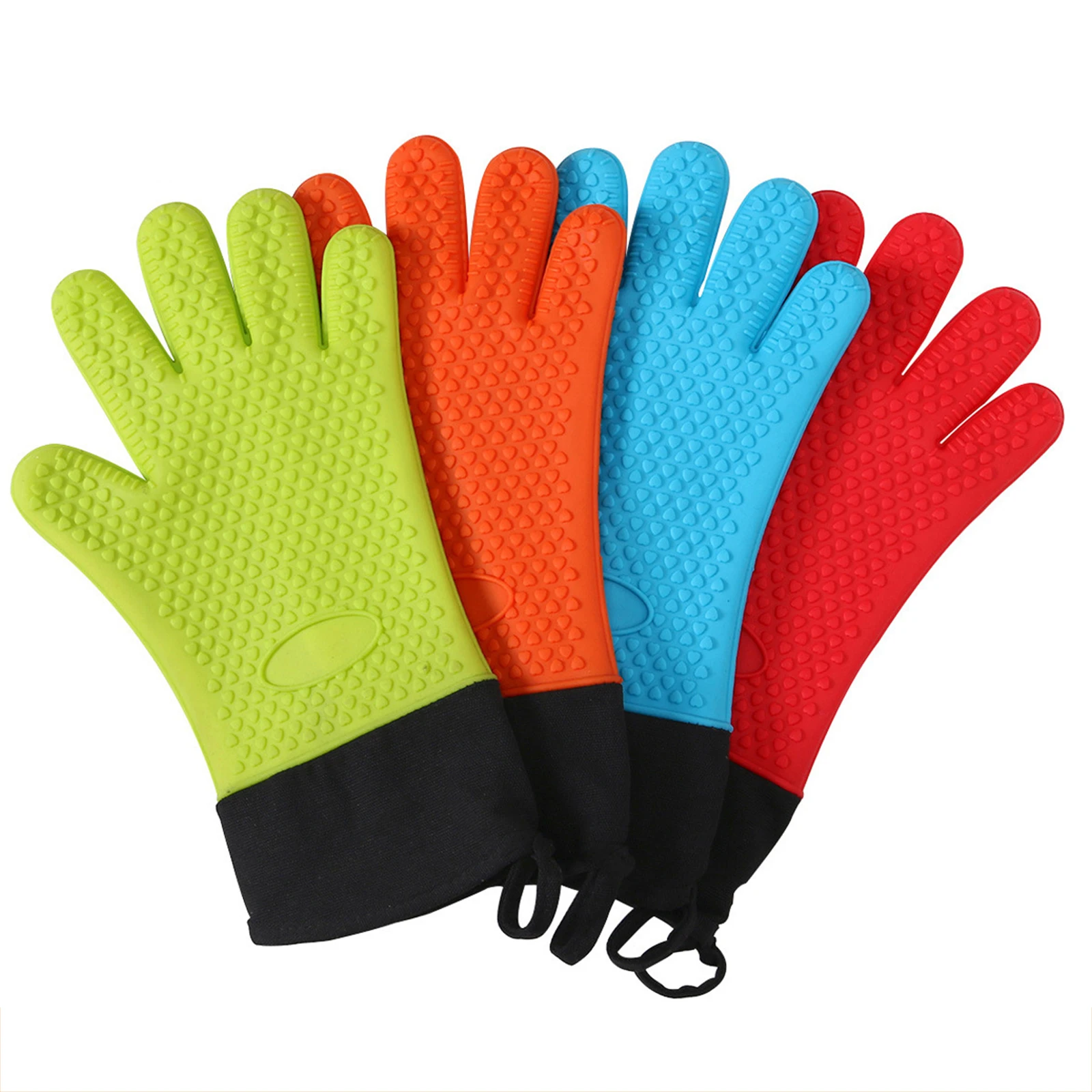 

Food Grade Kitchen Gloves Anti-slip Silicone Gloves Thick BBQ Gloves Heat Resistant Cooking Tools M2