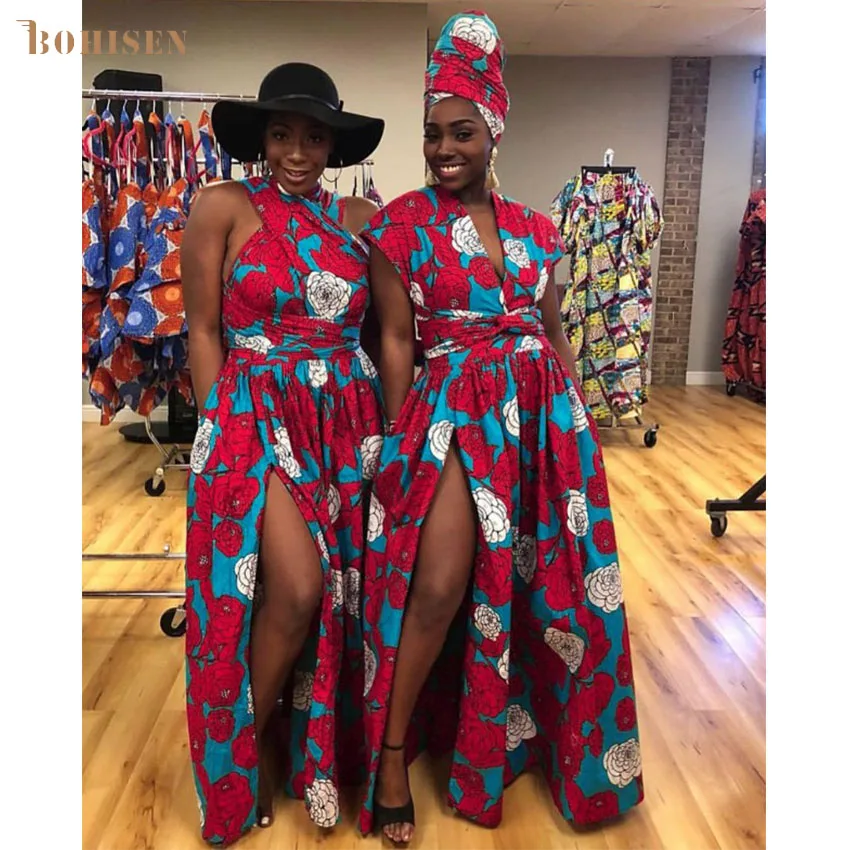 Женское платье без рукавов BOHISEN Dashiki юбка в африканском стиле размера плюс с