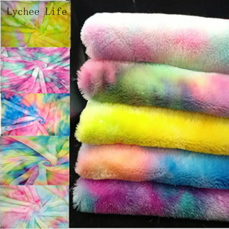 Lychee Life 20x30 см имитация кроличьего бархата цветная градиентная ткань красочная