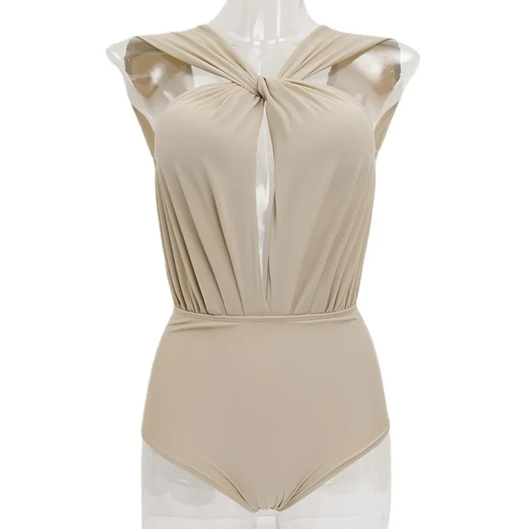 

Women Swimwear 2021 Swimsuit With Push One Piece Bodysuit New Backless Sexy Bikini Korean High Waist Pure Desire Print Polyester