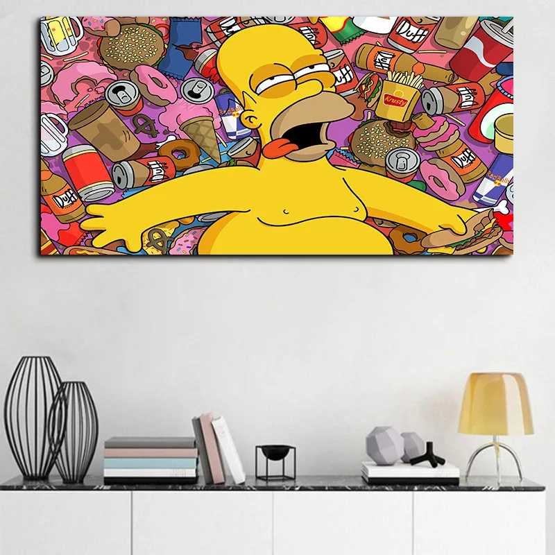 Simpsoning Abbey Road Барт Гомер Мардж холст художественные постеры картина принт