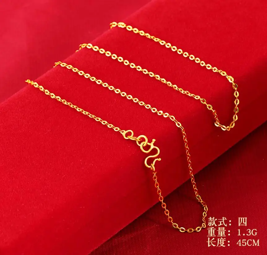 Ограниченное предложение Женская позолоченная цепочка 24 к в коробке с волнистой