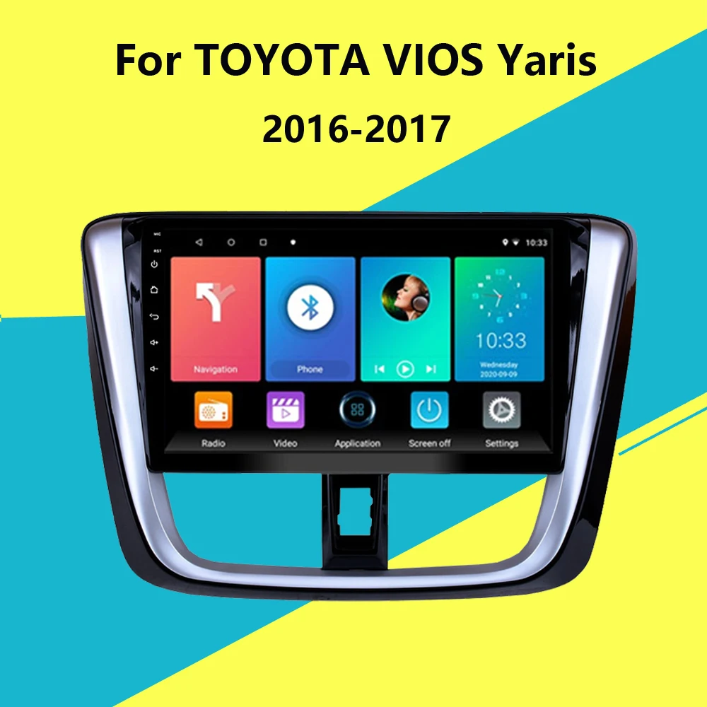 Для TOYOTA VIOS Yaris 2016 2017 2 Din Android 10 1 &quotАвтомобильный мультимедиаплеер мультимедийная