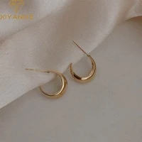 xiyanike 925 sterling silver korean retro light luxury semicircle moon earrings female high quality minimalist c%d0%b5%d1%80%d1%8c%d0%b3%d0%b0 jewelry
