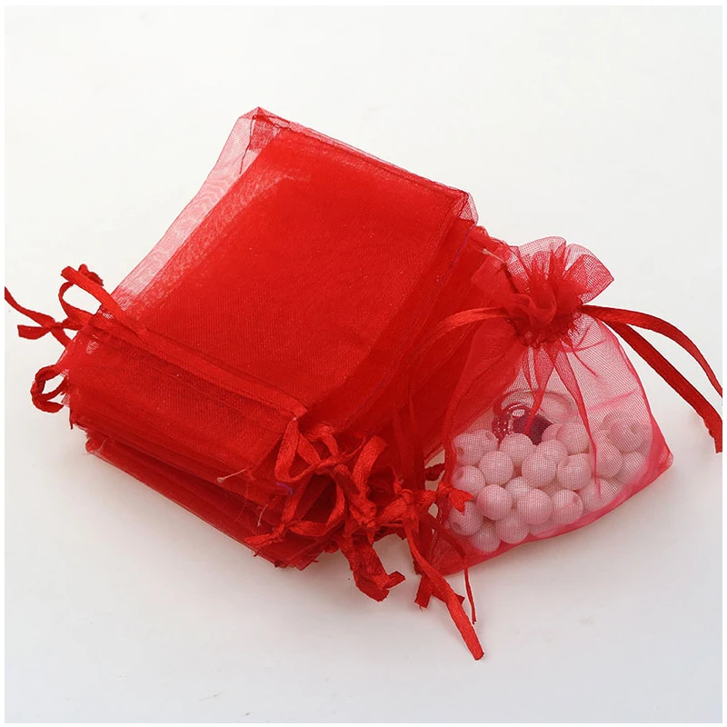 100 шт./лот 7x9 см оптовая продажа разные цвета мешочки из органзы для свадебной