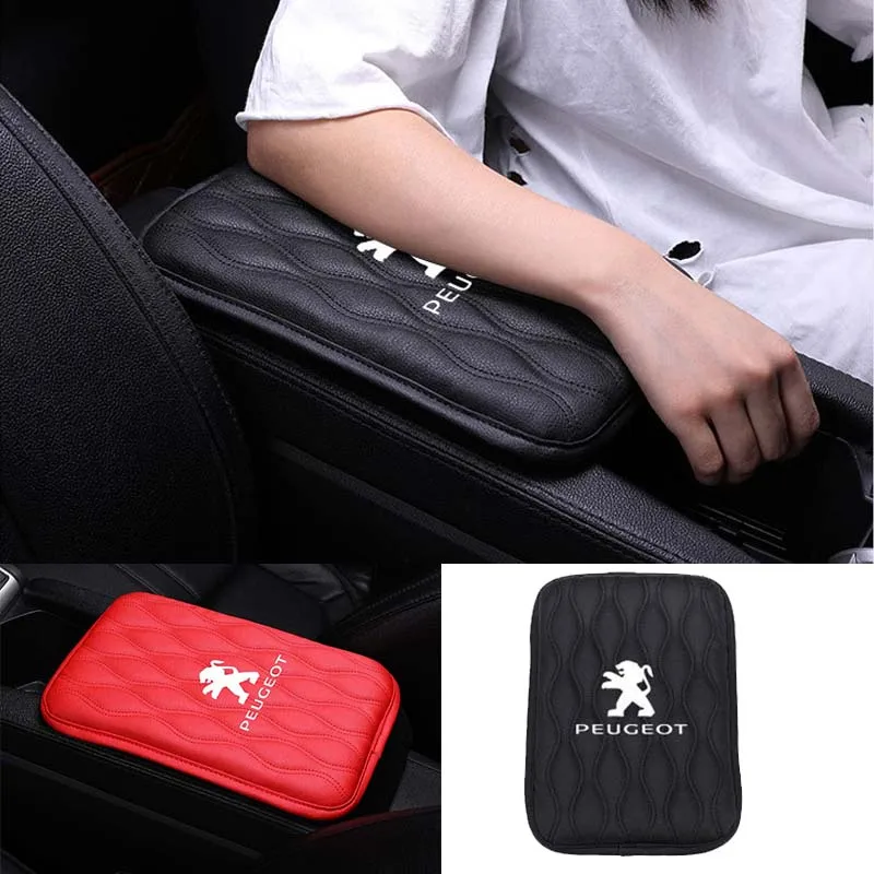 Автомобиль Подлокотник центральной коробка Коврик для Логотип Peugeot 3008 206 308 207 2008