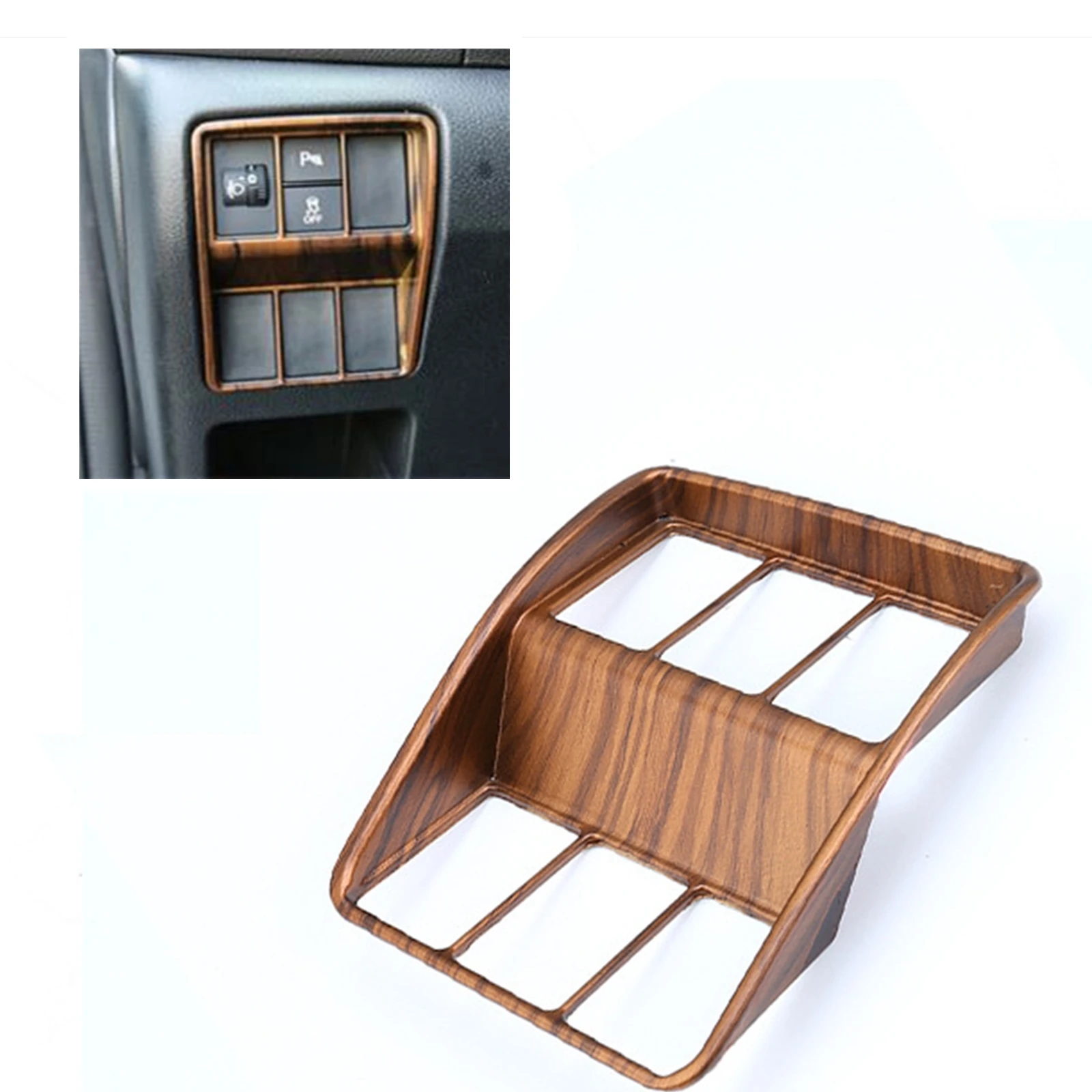 

Front Head Light Lamp Switch Panel Cover Trim Peach Wood Grain Sticker For Honda CRV CR-V 2017-2020 Car Left Console Frame Strip